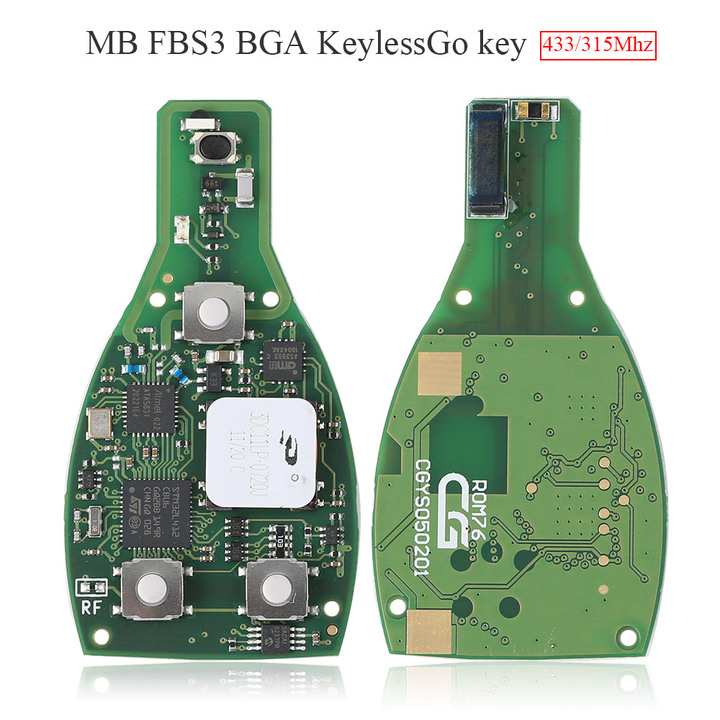 10pcs CG MB FBS3 KeylessGo Key 315/433MHZ with 3 Button Shell for W204 W207 W212 W164 W166 W216 W221 W251 Free Shipping by DHL